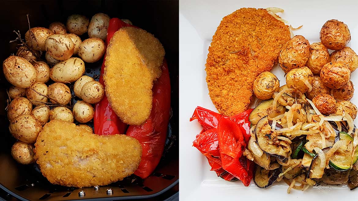 puntpaprika-kipschnitzel-groentes-airfryer