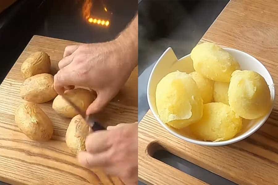 gekookte-aardappels-uit-airfryer-schillen