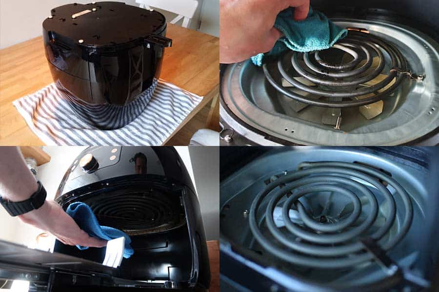 airfryer-verwarmingselement-grillelement-schoonmaken-collage